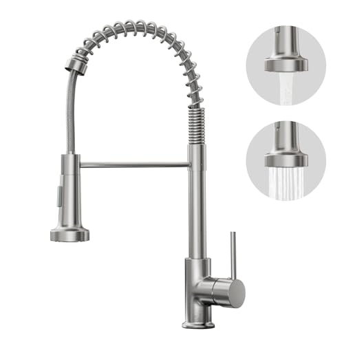 BESy Robinet de Cuisine avec Douchette Extractible, Pulvérisateur Escamotable à 2 Modes de Pulvérisation, Mitigeur Évier Monocommande 360° Pivotant à Arc...