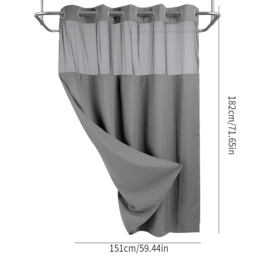 Rideaux de douche d'hôtel anti-moisissure imperméables avec snapper - 6