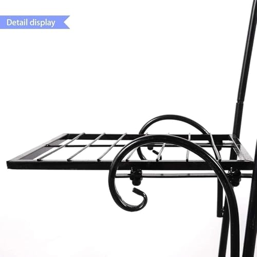 Image of Metal Plant Stand for Patio, Flower Pot Holder Shelf for Multiple Plants, 6-Tier Plant Stands for Indoor and Outdoor Use (Black)