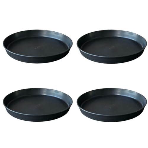 Matri Round Plastic Planting Saucer (Black, 14 Inch)