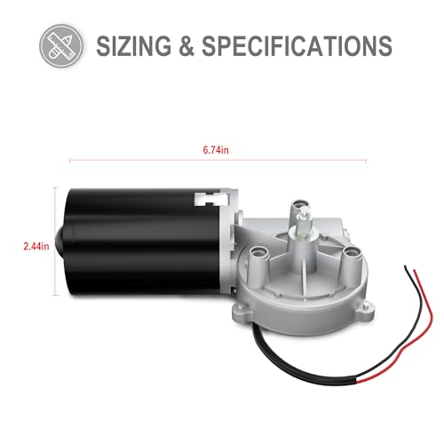 BEMONOC Garage Door Motor 12V DC Right Angle Reversible Electric Gear Motor 45 RPM High Torque