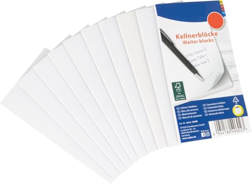 Livepac-Office 20 Gastronomieblöcke/Kellnerblöcke/Notizblock mit je 50 Blatt blanko 7x15cm