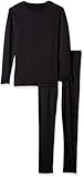 BU-MHS100-BLK_X-Large Tesla Blank Men's Microfiber Fleece Lined Top & Bottom Set MHS100
