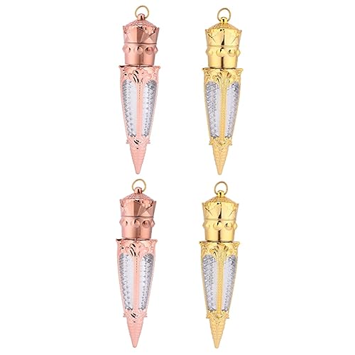 Beavorty 1 Juego Sellador De Botellas De Loción De Brillo Labial Transparente Tubo De Esmalte Labial Vacío Delineador De Labios Dorado Resistente Al Agua Plástico Abs 2 piezas