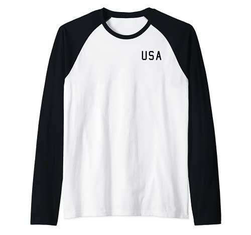 Trendy USA Pocket Logo Raglan Baseball Tee, Black