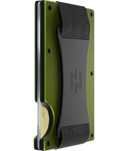 Image of Hayvenhurst Wallet for Men - Slim RFID Blocking Metal Wallet with Cash Strap, Minimalist Front Pocket Credit Card Holder, Small Mens Wallet