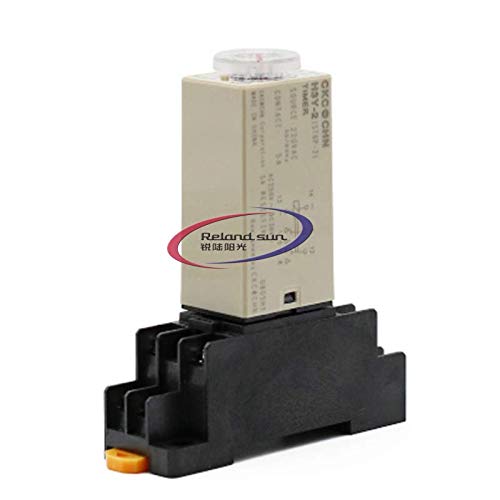 CA CC 110 V 220 V 24 V 12 V H3Y-2 Temporizador de relé de retardo de tiempo mínimo DPDT con enchufe (12 V 10 min)