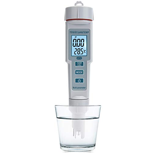 Testeur de qualité de l'eau 4 en 1 PH TDS EC salinité pour aquarium - 4