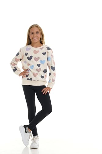 Pink Angel 2-Pack Girls Fleece Crewneck Sweatshirts – Soft Cotton Blend Pullover Tops for School, Play, and Layering2