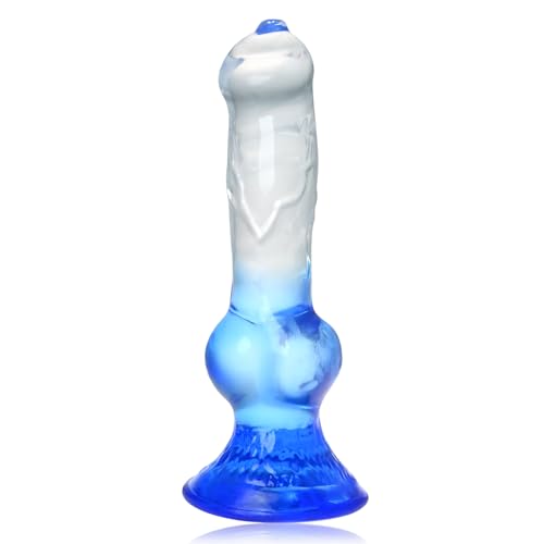 Roluck Dildo realistici, Fallo Animali in TPE, Dildos a forma di cane con ventosa potente e nodo spesso, Tappo anale in forma di pene flessibile, Dildo anale per donne, coppie e uomini (XL)
