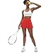 LTMNSZO Women's High Waisted Pleated Tennis Skirts with Pockets Inner Shorts Lightweight Athletic Golf Skorts for Women Red, S