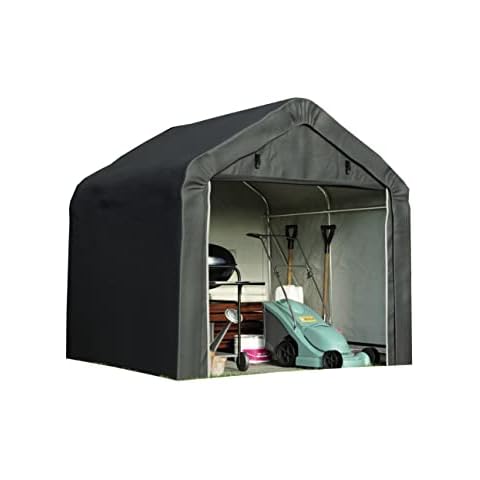 Garden Gear Portable Shed/Garage for Storage, Heavy Duty Galvanised Steel Frame, Extra Strong Waterproof Weatherproof Triple Layer Woven Polyethylene Cover with Apex Roof (6ft x 6ft) Cover