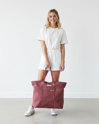 Image of The House of tara Cotton Oversized Canvas Tote Bag with Zip Pouch | YKK Zipper Closure | Padded Pocket for Tablet & Sunglasses /Phone | Bottle Holder | Strong Nylon Handles | Women