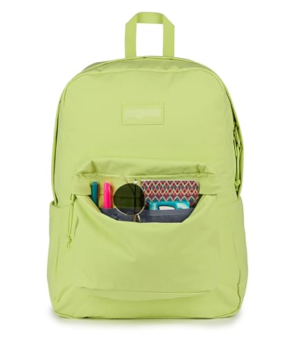 Image of JanSport Superbreak Plus FX Backpack - Work, Travel, or Laptop Bag with Water Bottle Pocket - Lime Citron