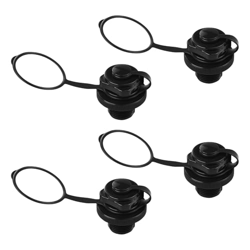 4Pcs Inflatable Boat Air Valve Boat Spiral Air Plugs One-Way Inflation,23mm
