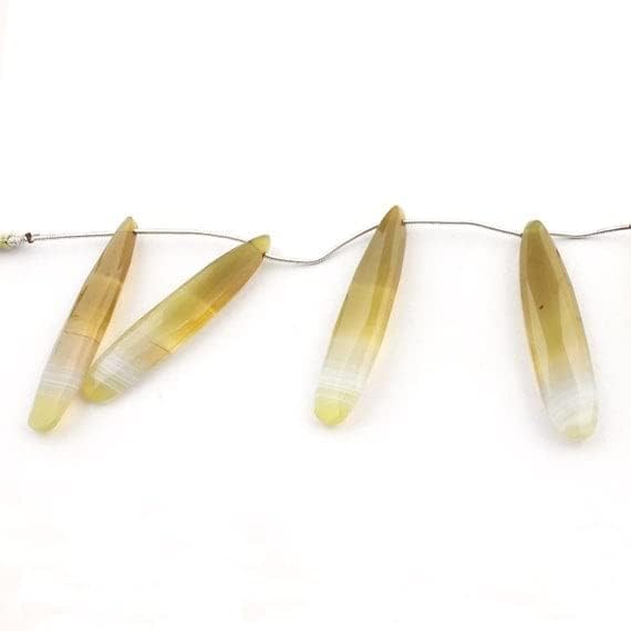 Perles chalcédoine jaune en poire LKBEADS pour création bijoux - 3