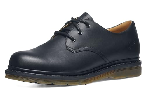 Shoes for Crews Minetta Mens Womens Unisex Non Slip Dress Work Shoes - Work & Safety Footwear, Water Resistant, Lace-up, Oxford Shoes, Wide, M15/W16.5 Black