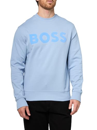 BOSS Men's Bold Logo French Terry Crew Neck Sweatshirt