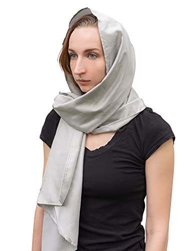 Halsa EMF Protection Scarf Silver Fiber Fabric, RF Blocking Radiation Protection from 5G, 4G, WiFi, Cellular, Bluetooth. High Shielding Efficiency, Unisex. Multiple Ways To Wear.4