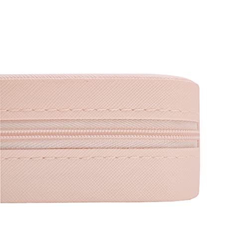 Image of TRODANCE Mini Jewelry Case, Small Travel Jewelry Organizer, Portable Jewelry Box Mini Storage Organizer Display Box For Rings Earrings Necklaces (Pink-4)