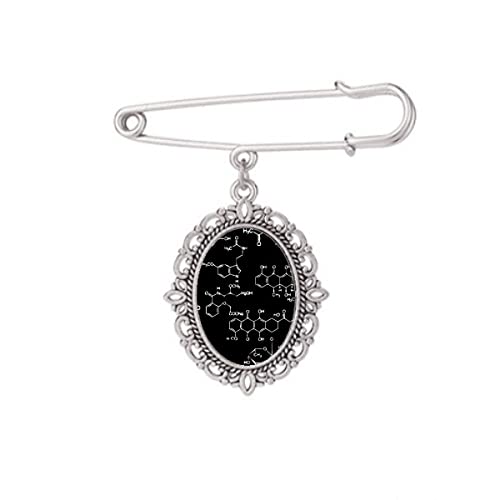 Broche noire structure moléculaire en taille M pour robe et chemise