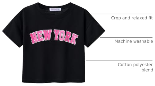 Image of Stylish Graffiti /Butterfly /Tropical Crop Top for Little & Big Girls - Cool Summer T-Shirt Clothes Size 6-18