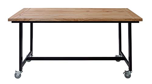 東谷 ダイニングテーブル ナチュラル 幅150×奥行80×高さ72cm キャスター付き キャスターロック GUY-673