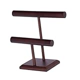 Perfeclan Expositor de Collares y Pulseras, Estante de Almacenamiento Compacto con Base para Cordones, Ideal para ferias comerciales, Doble Barra