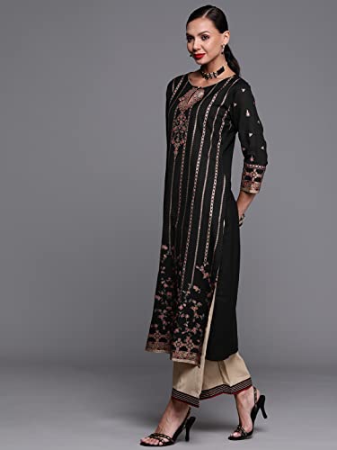 Image of INDO ERA Women's Cotton Straight Fit Straight Printed Kurta (KT4BK8344)