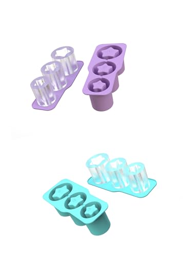 Molde de silicona para hielos con tapa color morado miniatura 4