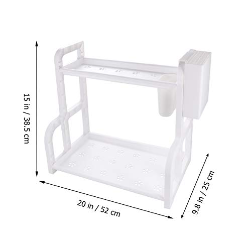 TOPBATHY Cremalheira Do Spice 2 Camadas Bancada Prateleira De Armazenamento de Plástico Suporte para