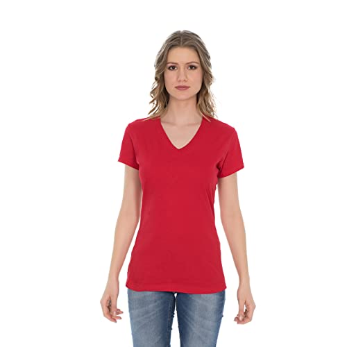 La mejor selección de Playera Roja favoritos de las personas. 48 ROPALIA Playera Manga Corta Cuello V para Dama Optima (Rojo, Grande)