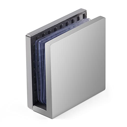 Ranbo 304 Stainless Steel 0 Degree Square Frameless Glass Clamp Connector/Shower Door Fixed Panel/Glass-To-Glass Corner Clamp,For 5/16 To 1/2 (8 To 12 Mm) Glass Thickness, 2-Pcs Chrome … (0 Degree) #TOP6