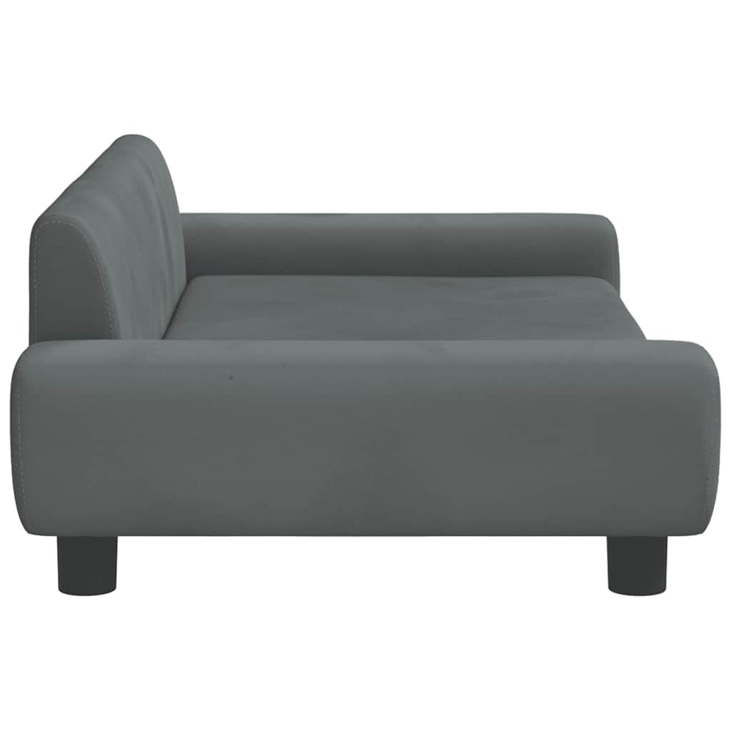 vidaXL Cama para Perros de Terciopelo Gris Oscuro 100x54x33 cm, sofá para Perros, Cama para Cachorros, Asiento para Perros, sofá para Mascota
