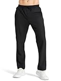 EIGIOO Men's Athletic Sweatpants Lightweight Quick Dry Water Resistant Running Pants with Zip Pockets for Gym Jogging Lounge Black L