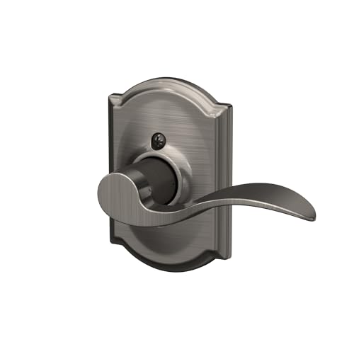 Image of SCHLAGE Accent Lever with Camelot Trim Non-Turning Lock in Antique Pewter - Left Handed