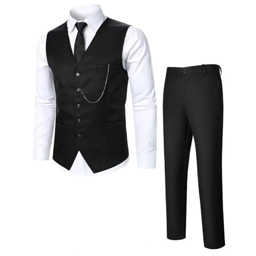 Ensemble 2 pièces homme avec gilet et pantalon ajusté stretch
