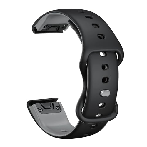 [�����ȓX] QuickFit 22mm�X�g���b�v �ɓK��Garmin Fenix 7 5Plus 6 Pro �V���R���o���h Garmin 965 955 Epix Gen 2/Instinct 2 �u���X���b�g�E�H�b�`�o���h(Dark Gray)