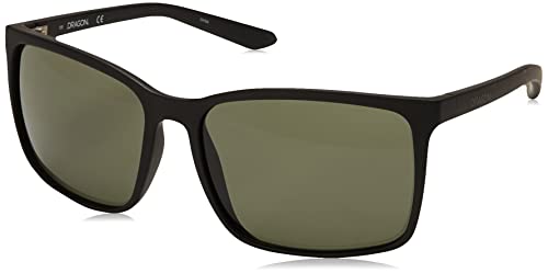 Dragon Men's Montage Square Sunglasses, Matte Black/G15, 60 mm