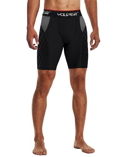 image for Youper Adult Elite Compression Padded Sliding Shorts w/Cup Pocket for 