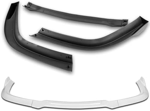 3 Pieces Front Bumper Lip Spoiler Splitter Side Body Kit Trim Protection Compatible with 2011-2014 Dodge Avenger, 2012 2013 (Painted White)