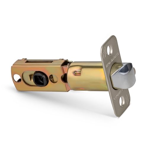 Mega Handles Entry Round Latch Satin Nickel - Half Moon Spindle, Adjustable