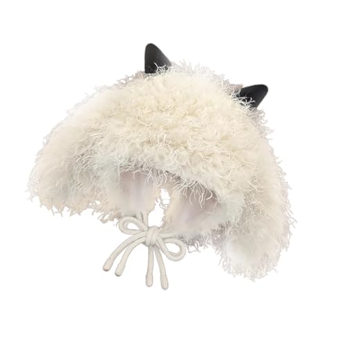 jiahesuw2 Lovely Ear Plush Hat for Adult with Ear Flap Warm Furry Ushanka Hat Fashion Winter Activity Hat Windproof Trapper Hat