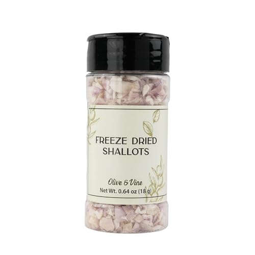 Olive & Vine Freeze Dried Shallots Subtle Sweetness For Sauces & Dressings Rich Tradition Authentic Taste For Global Recipes (0.64 Ounce Shallot)