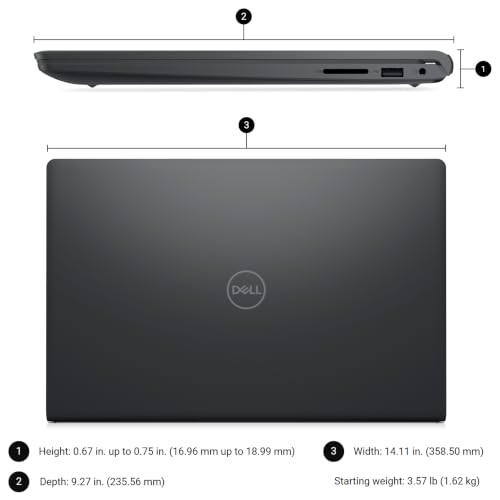 Image of Dell Pro 15 Essential Laptop, Intel Core 3 100U up to 4.7GHz, 16GB DDR5 RAM, 512GB PCIe SSD, 15.6 inch FHD 120Hz Display, WiFi 6, Windows 11 Pro, USB-C, Business Laptop Computer, Carbon Black