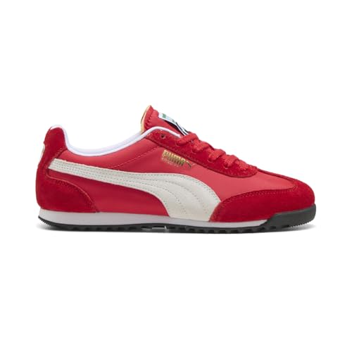 PUMA Women's Arizona Sneakers, Time Red/White/Gold, 8