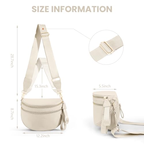 Image of hibear Checkered Crossbody Bag Spacious Bum Bags for Women Nylon Crossbody Fanny Packs Checkered Purse Belt Wallet