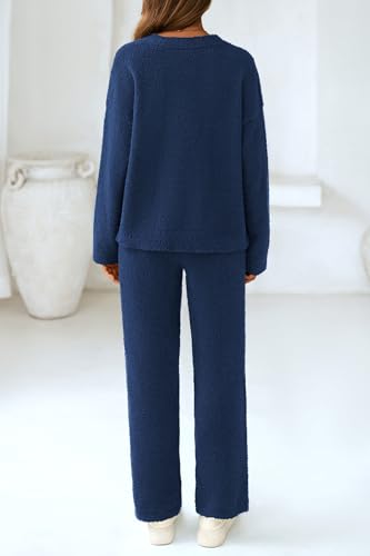 PRETTYGARDEN Lounge Sets for Women Two Piece Sweaters Pajama Set Fall Fashion 2025 Loungewear Outfits Matching Winter Clothes