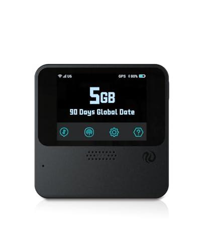 Image of FREEBOT Mobile Hotspot - 4G LTE Portable WiFi for Travel in 150+ Countries, Pocket WiFi Router 10-Device, 5000mAh Battery & No Contract /SIM, 5GB Global (90 Days) for Business, Trips & Outdoors