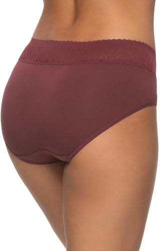 Image of Felina Womens 5 Pack Stay In Place Mid-Rise Lace Hipster